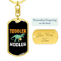 Toddler Hodler Dinosaur Crypto Keychain Stainless Steel or 18k Gold Dog Tag Keyring-Express Your Love Gifts