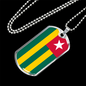 Togo Flag Necklace Stainless Steel or 18k Gold Dog Tag 24" Chain-Express Your Love Gifts