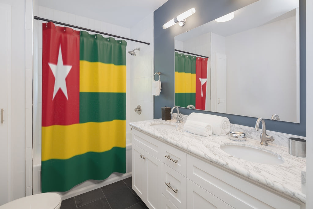 Togo Flag Stylish Design 71" x 74" Elegant Waterproof Shower Curtain for a Spa-like Bathroom Paradise Exceptional Craftsmanship-Express Your Love Gifts