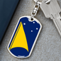 Tokelau Flag Swivel Keychain Dog Tag Stainless Steel or 18k Gold-Express Your Love Gifts