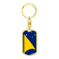 Tokelau Flag Swivel Keychain Dog Tag Stainless Steel or 18k Gold-Express Your Love Gifts