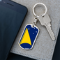 Tokelau Flag Swivel Keychain Dog Tag Stainless Steel or 18k Gold-Express Your Love Gifts
