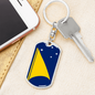 Tokelau Flag Swivel Keychain Dog Tag Stainless Steel or 18k Gold-Express Your Love Gifts