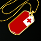 Tonga Flag Necklace Stainless Steel or 18k Gold Dog Tag 24" Chain-Express Your Love Gifts