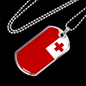 Tonga Flag Necklace Stainless Steel or 18k Gold Dog Tag 24" Chain-Express Your Love Gifts
