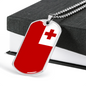 Tonga Flag Necklace Stainless Steel or 18k Gold Dog Tag 24" Chain-Express Your Love Gifts