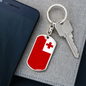 Tonga Flag Swivel Keychain Dog Tag Stainless Steel or 18k Gold-Express Your Love Gifts