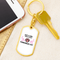 Tonkinese Cat Girl Keychain Stainless Steel or 18k Gold Dog Tag Keyring-Express Your Love Gifts