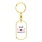 Tonkinese Cat Girl Keychain Stainless Steel or 18k Gold Dog Tag Keyring-Express Your Love Gifts