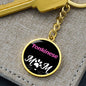 Tonkinese Cat Mom Keychain Stainless Steel or 18k Gold Circle Pendant-Express Your Love Gifts