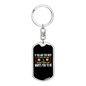 Too Busy To Pray Keychain Stainless Steel or 18k Gold Dog Tag Keyring-Express Your Love Gifts