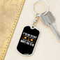 Too Busy To Pray Keychain Stainless Steel or 18k Gold Dog Tag Keyring-Express Your Love Gifts