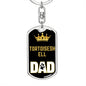 Tortoiseshell Cat Dad King Keychain Stainless Steel or 18k Gold-Express Your Love Gifts