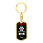 Tosa Keychain Stainless Steel or 18k Gold Dog Tag Keyring-Express Your Love Gifts