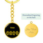 Tosa Mama Circle Keychain Stainless Steel or 18k Gold Dog Mom Pendant-Express Your Love Gifts