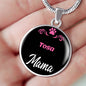 Tosa Mama Necklace Circle Pendant Stainless Steel or 18k Gold 18-22" Dog Mom Pendant-Express Your Love Gifts