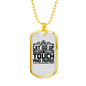 Touch And Agree Black Christian Necklace Stainless Steel or 18k Gold Dog Tag 24" Chain-Express Your Love Gifts