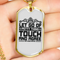 Touch And Agree Black Christian Necklace Stainless Steel or 18k Gold Dog Tag 24" Chain-Express Your Love Gifts