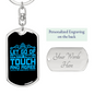 Touch And Agree Matthews 18:19-20 Blue Keychain Stainless Steel or 18k Gold Dog Tag Keyring-Express Your Love Gifts