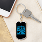 Touch And Agree Matthews 18:19-20 Blue Keychain Stainless Steel or 18k Gold Dog Tag Keyring-Express Your Love Gifts