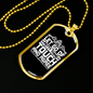 Touch And Agree White Christian Necklace Stainless Steel or 18k Gold Dog Tag 24" Chain-Express Your Love Gifts