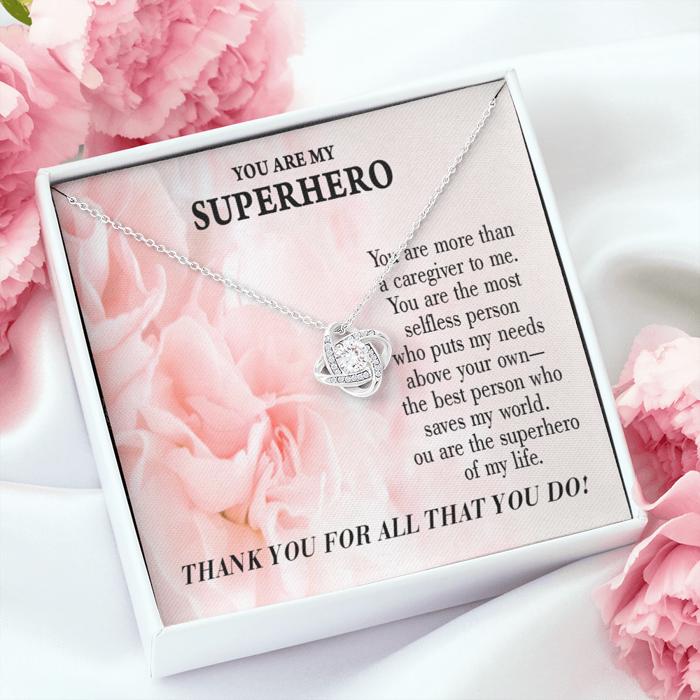 Touching Gift For Caregivers Healthcare Medical Worker Nurse Appreciation Gift Infinity Knot Necklace Message Card-Express Your Love Gifts