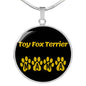 Toy Fox Terrier Mama Circle Necklace Stainless Steel or 18k Gold 18-22" Dog Owner Lover-Express Your Love Gifts