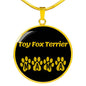 Toy Fox Terrier Mama Circle Necklace Stainless Steel or 18k Gold 18-22" Dog Owner Lover-Express Your Love Gifts