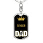 Toyger Cat Dad King Keychain Stainless Steel or 18k Gold-Express Your Love Gifts