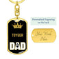 Toyger Cat Dad King Keychain Stainless Steel or 18k Gold-Express Your Love Gifts