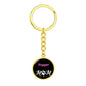 Toyger Cat Mom Keychain Stainless Steel or 18k Gold Circle Pendant-Express Your Love Gifts