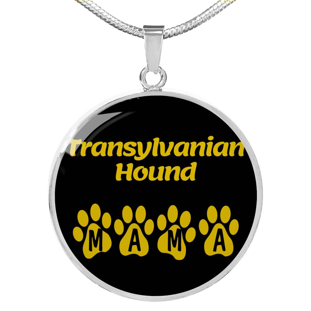 Transylvanian Hound Mama Circle Necklace Stainless Steel or 18k Gold 18-22" Dog Owner Lover-Express Your Love Gifts