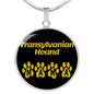 Transylvanian Hound Mama Circle Necklace Stainless Steel or 18k Gold 18-22" Dog Owner Lover-Express Your Love Gifts