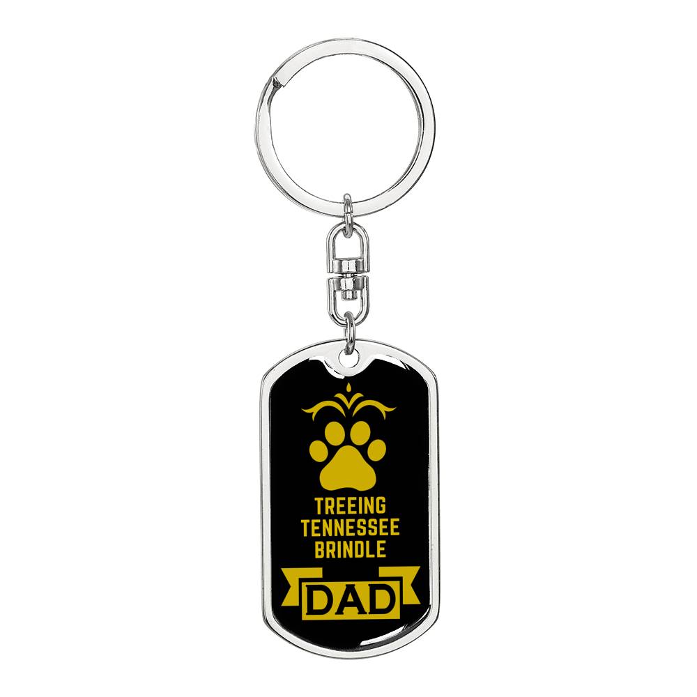 Treeing Tennessee Brindle Keychain Stainless Steel or 18k Gold-Express Your Love Gifts