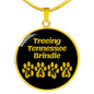 Treeing Tennessee Brindle Mama Circle Necklace Stainless Steel or 18k Gold 18-22" Dog Owner Lover-Express Your Love Gifts