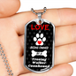 Treeing Walker Coonhound Love Is Stainless Steel or 18k Gold Dog Tag 24" Chain-Express Your Love Gifts