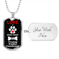 Treeing Walker Coonhound Love Is Stainless Steel or 18k Gold Dog Tag 24" Chain-Express Your Love Gifts