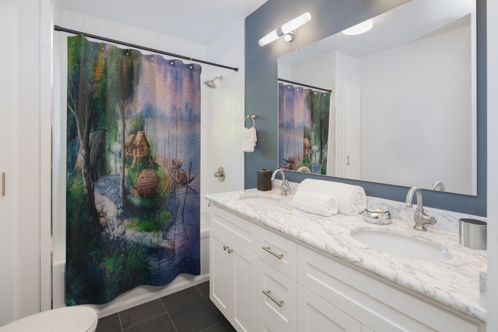 Trees Abstract Natural Stylish Design 71" x 74" Elegant Waterproof Shower Curtain for a Spa-like Bathroom Paradise Exceptional Craftsmanship-Express Your Love Gifts