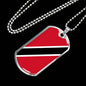 Trinidad And Tobago Flag Necklace Trinidad And Tobago Flag Stainless Steel or 18k Gold Dog Tag 24"-Express Your Love Gifts