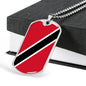 Trinidad And Tobago Flag Necklace Trinidad And Tobago Flag Stainless Steel or 18k Gold Dog Tag 24"-Express Your Love Gifts