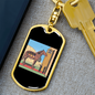 Trojan Horse Bitcoin Crypto Keychain Stainless Steel or 18k Gold Dog Tag Keyring-Express Your Love Gifts