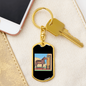 Trojan Horse Bitcoin Crypto Keychain Stainless Steel or 18k Gold Dog Tag Keyring-Express Your Love Gifts