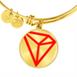 Tron (TRX) Bracelet Stainless Steel or 18k Gold Circle Bangle-Express Your Love Gifts