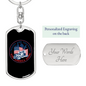 Troops And Truckers Swivel Keychain Dog Tag Stainless Steel or 18k Gold-Express Your Love Gifts