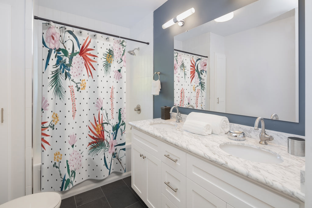 Tropical Jungle Blooming Stylish Design 71" x 74" Elegant Waterproof Shower Curtain for a Spa-like Bathroom Paradise Exceptional Craftsmanship-Express Your Love Gifts