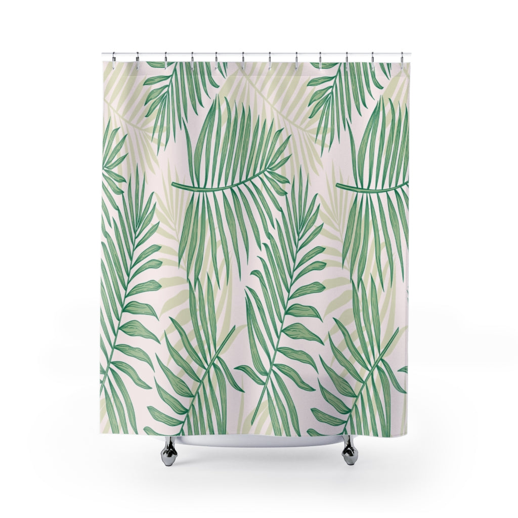 Tropical Palm Leaves Stylish Design 71" x 74" Elegant Waterproof Shower Curtain for a Spa-like Bathroom Paradise Exceptional Craftsmanship-Express Your Love Gifts