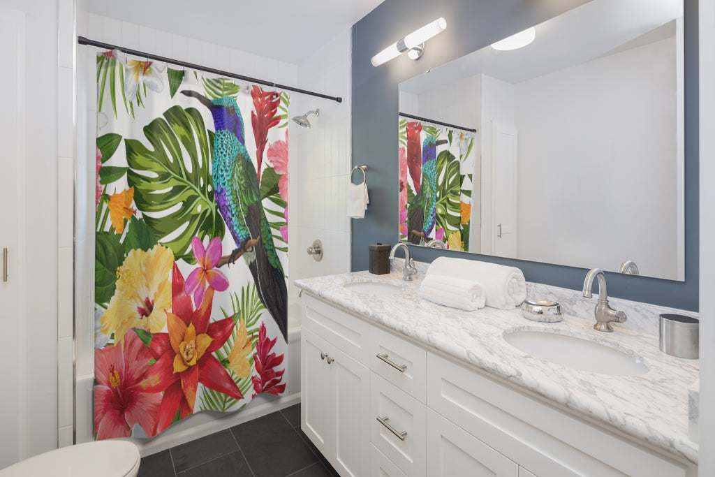 Tropical Seamless Pattern Stylish Design 71" x 74" Elegant Waterproof Shower Curtain for a Spa-like Bathroom Paradise Exceptional Craftsmanship-Express Your Love Gifts