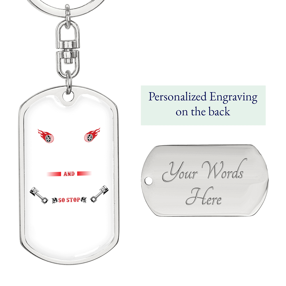 Truck Driver Trucker Swivel Keychain Dog Tag Stainless Steel or 18k Gold-Express Your Love Gifts