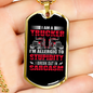 Trucker Allergic To Stupidity Dog Tag Stainless Steel or 18k Gold 24" Chain-Express Your Love Gifts