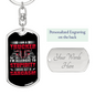 Trucker Allergic To Stupidity Swivel Trucker Keychain Dog Tag Stainless Steel or 18k Gold-Express Your Love Gifts